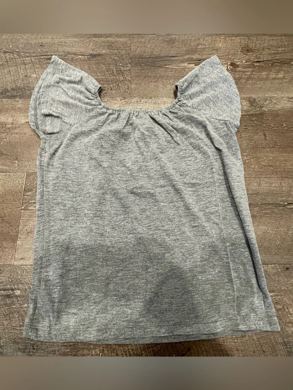 Old Navy Girls’ Heather Gray Flutter Sleeve Scoop-Neck Softest Tee Size L 10-12